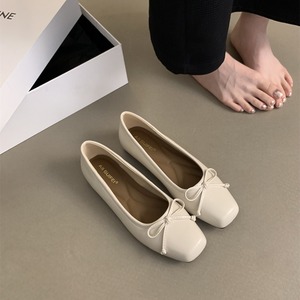 Scarpe basse con punta quadrata da donna, nuove per primavera e autunno, stile francese da sera, delicate ed eleganti, modello fata, piatte, da nonna - Product Image 5