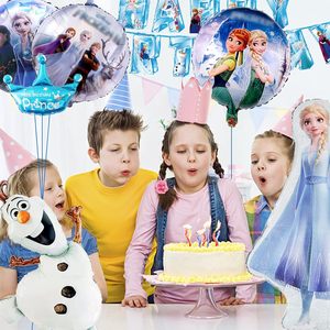 Frozen dekorasi pesta ulang tahun perlengkapan bertema <span class=keywords><strong>Elsa</strong></span> dengan balon spanduk kue Topper untuk anak perempuan hadiah perayaan rumah 2026 - Product Image 4