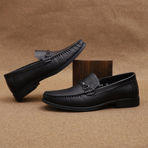 Genuine Leather Loafers Round Toe Slip-On Men's Business Casual <b>Shoes</b> <b>Soft</b> Comfortable Autumn Driving <b>Shoes</b> Size 40 - Product Image 1