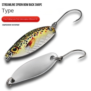 Impression 3D de paillettes de bouche de cheval Type de cuillère en métal appât dur artificiel basse carpe lac pêche à la traîne en eau douce leurre avec crochets - Product Image 2