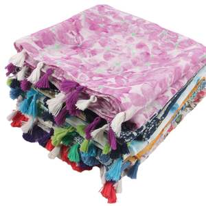 Nuevo verano estilo étnico algodón largo Hijab bufanda borla cálido chal musulmán mujeres versátil personalizado - Product Image 2