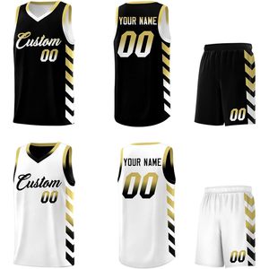 Conjunto de Camiseta de Baloncesto Reversible Personalizada para Hombre Adulto, con Nombre y Número Impresos, Cuello en V, Transpirable, Uniforme Sublimado - Product Image 2