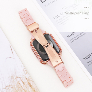 Pulsera lujosa <span class=keywords><strong>De</strong></span> Resina Para mujer, brazalete <span class=keywords><strong>De</strong></span> lujo con funda Para <span class=keywords><strong>Apple</strong></span> Iwatch <span class=keywords><strong>44</strong></span> - Product Image 4