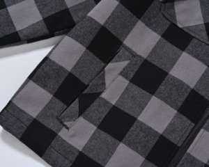 <span class=keywords><strong>Camicia</strong></span> a scacchi grigio nero spazzolato ricamata con cuore retrò alla moda <span class=keywords><strong>giacca</strong></span> ampia da uomo - Product Image 6