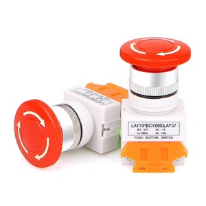 Interruptor de botón de parada de emergencia LAY37-38, cabezal tipo hongo de 22 mm, 3NC+1NO, interruptor industrial de enclavamiento/momentáneo - Product Image 4