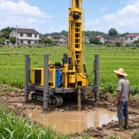 Foreuse sur chenilles de 330 m de profondeur pour entrepreneurs en forage de puits d'eau