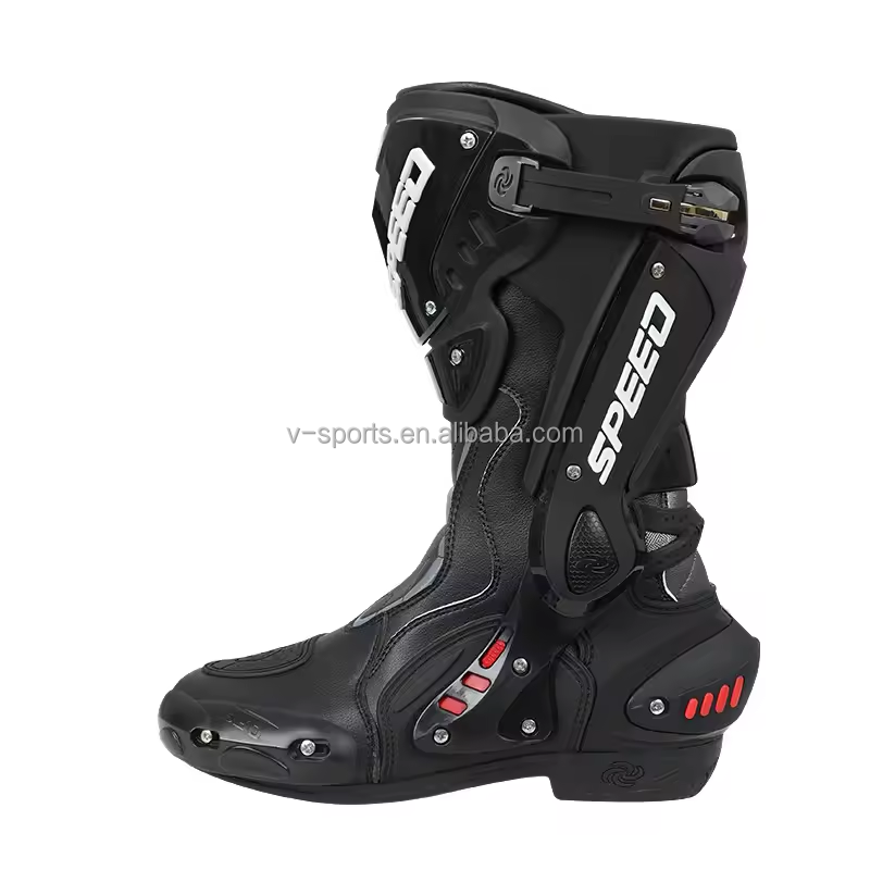 Motorcycle Riding Shoes B1008: High-Top Men's Cycling Boots for