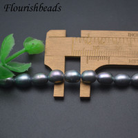 Perles en gros de couleur gris, 5~6x6~7mm, perles d'eau douce naturelles ovales irrégulières en forme de riz pour la fabrication de bijoux