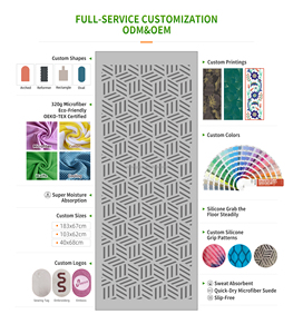 Toalla de Yoga Arqueada con Agarre de Silicona, Tamaño de Tapete, 320g, Microfibra Súper Absorbente, Antideslizante para <span class=keywords><strong>Bikram</strong></span>, Pilates y Yoga Caliente - Product Image 2