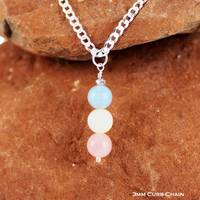 Collier de Protection de Grossesse Saine en Argent Sterling 925 Pierre de Lune Aquamarine Quartz Rose FIV