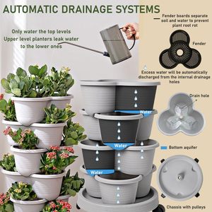 A31 Pot <span class=keywords><strong>Jardinière</strong></span> Verticale Fraise Design Suspendu pour Pépinière, Kit de Jardinage Empilable pour Fraises - Product Image 4