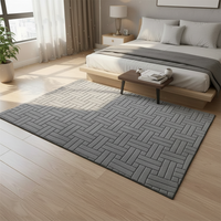 Tapis moderne en cachemire tufté jacquard à poils ras, antidérapant, couleur personnalisable, épaisseur 5 mm, lavable en machine pour salon et chambre à coucher