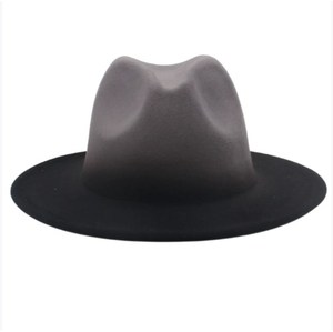 Sombrero bombín de estilo francés-Sombrero de fieltro de <span class=keywords><strong>tweed</strong></span> de color degradado de dos colores con pintura en aerosol-Sombrero de <span class=keywords><strong>tweed</strong></span> de Jazz de estilo masculino y femenino - Product Image 6