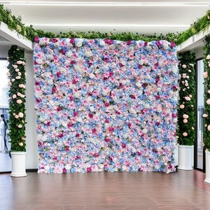Bảng điều chỉnh sang trọng màu xanh màu xanh lá cây Backdrop kim loại trang trí nội thất 8x8 ft 5D cuộn lên màu đỏ trắng đứng 3D khung Hoa Tường 8ft x 8ft - Product Image 3