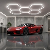 Lampes murales LED en nid d'abeille personnalisées 6500K pour garage, detailing automobile, salon de coiffure - Blanc froid portable pour atelier
