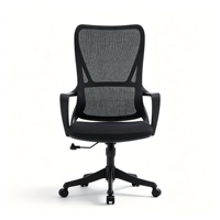 Chaise de bureau ergonomique à dossier haut, respirante, avec support lombaire, pivotante, pour ordinateur