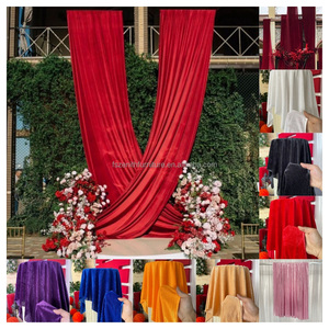 Cortinas de fondo de terciopelo de lujo para escenario de fiesta de cumpleaños personalizadas, cortinas de tela para decoraciones de boda - Product Image 3
