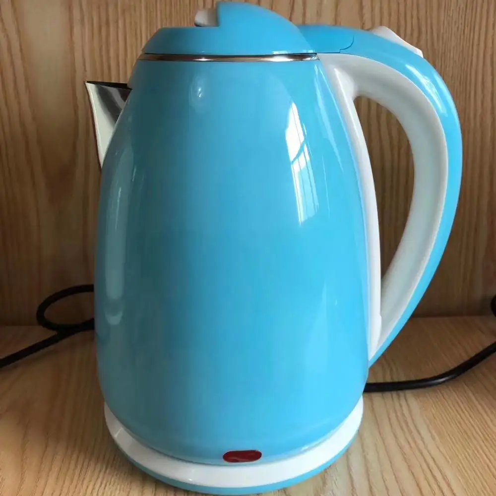 Popular electric pot 1.8L bule chocolate red color double layers home appliances electric smart kettle