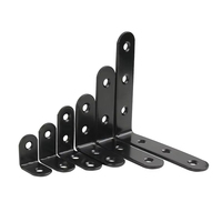 Support d'angle carré en fer épaissi noir en forme de L pour meubles, armoire, table et chaise