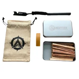 Camping Emergency Ferro Rod Fire Stick Survival Kit 100% Natural Fatwood Fire Starter for Outdoor Hiking