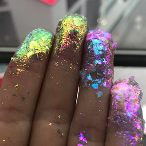 Polvere olografica del pigmento del camaleonte del fiocco di scintillio acrilico <span class=keywords><strong>rosa</strong></span> della copertura cosmetica di nuovo arrivo per le unghie - Product Image 4