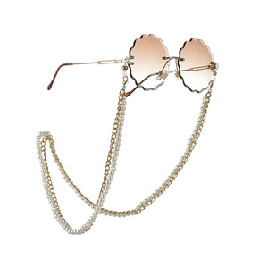 Chaîne de <span class=keywords><strong>lunettes</strong></span> en métal Vintage Grace Nouveaux bijoux Deux maillons Mode Perle Chaîne de <span class=keywords><strong>lunettes</strong></span> de soleil - Product Image 6