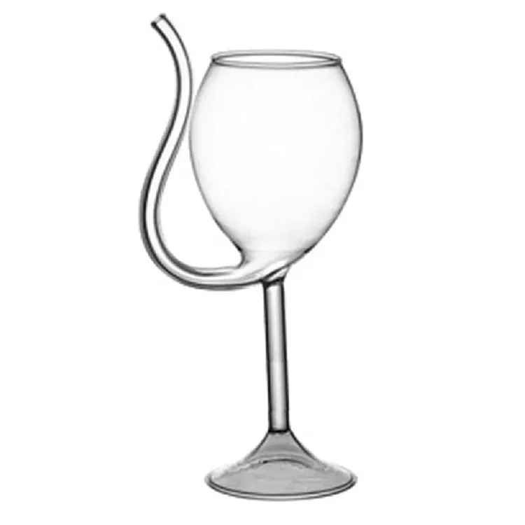 Creatieve Rode Wijn Glas Hoge Gorosilicate Glas Wijn Cupclear Sap Cup Met Stro