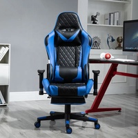 Chaise de jeu ergonomique de haute qualité avec repose-pieds pliable en cuir Massage pivotant rotatif caractéristiques chaise de bureau exécutif