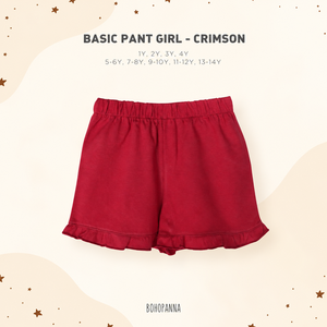 Shorts basiques pour filles, couleur unie, taille élastique, bordure à volants, style décontracté, 100% coton, style minimaliste - Product Image 4