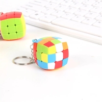 Mini cube acrylique 3x3 coloré pour porte-clés, design dessin animé, sans autocollant, pendentif 3,0 cm, jouet éducatif