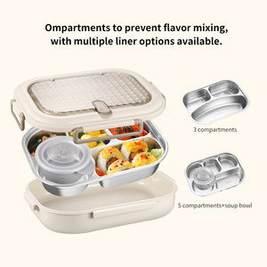 Bento trưa <span class=keywords><strong>Box</strong></span> Hot cách điện thép không gỉ <span class=keywords><strong>container</strong></span> thực phẩm ăn trưa di động hộp - Product Image 2