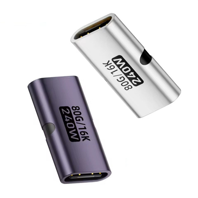 PD 3.1 240W USB C Female to Female Converter 16K 60HZ 80Gbps USB4 Type-C Extender Fast Charging High Speed Connector