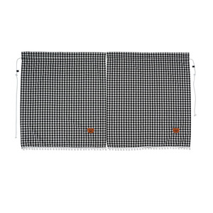 Car Partition Curtain Checkered Bear Design Sunshade Rear Window Privacy Curtains For Car Interior With <b>Tieback</b> Bands - Product Image 5