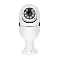 Caméra de sécurité domestique Wifi A6 à vision nocturne, panoramique à 360 degrés, intelligente, HD, détection de mouvement, caméra en forme d'ampoule