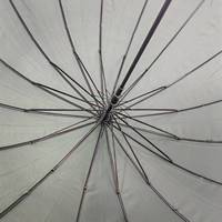 Parapluie long vert foncé à 16 baleines, semi-automatique et coupe-vent, avec poignée en imitation bois, idéal pour les professionnels (vente en gros)