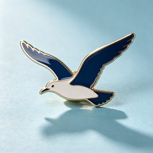 Spilla smaltata personalizzata a forma di gabbiano argentato che urla, ispirata a un uccello acquatico, divertente spilla da bavero/badge - Product Image 4