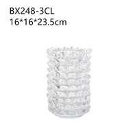 YN fait à la main soufflé à la bouche Vase en verre clair brillant Triangle prismes épineux Design décor de Table pièce maîtresse Vases de mariage