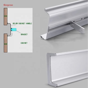 Dolap dolap mobilya gizli görünmez çekme çekmece siyah gizli kolu alüminyum özel karton Modern kolu mutfak - Product Image 4