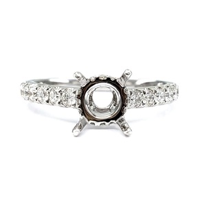 Nouvelle arrivée bague de mariage en diamant pur diamant 18 carats or blanc massif VS diamant bijoux fins semi-monture bague de fiançailles pour les femmes - Product Image 1