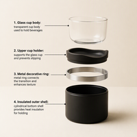 Verre à vin sans pied personnalisé de 350 ml en cristal avec base en acier inoxydable, durable et résistant à la chaleur, pour la maison, les restaurants, les mariages et les fêtes