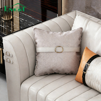 Italienisches Luxus-Sofa-Set aus Echtleder, Modernes Villen-Wohnzimmer-Möbelset, Hochwertiges Weißes Couch-Set