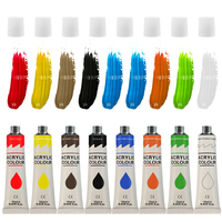 Ensemble de peinture acrylique non toxique pour adultes et enfants, 24 couleurs, 12 ml, peintures artisanales pour toile, papier, œufs de Pâques et céramique, fournitures d'art sur roche