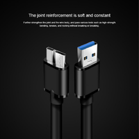 Kustom Pengisi Daya Cepat USB 3.0 Ke Micro-b Transfer Data Micro B Kabel USB3.0 untuk Hard Drive Disk