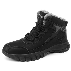Bottes de neige pour hommes, chaudes pour l'hiver, hauteur cheville, bout rond, tige synthétique, semelle extérieure en caoutchouc, semelle intermédiaire antidérapante en EVA, doublure en peluche - Product Image 5