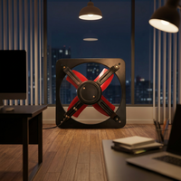 Ventilateur axial industriel électrique en fonte pour ventilation, design carré, mural, grille d'évacuation, support OEM/ODM, roulement à billes