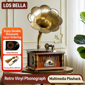 Tocadiscos Clásico Retro con Función de Altavoz BT, Reproductor de Vinilos Vintage, Decoración para el Hogar, Regalo para Sala de Estar o Estudio - Product Image 5