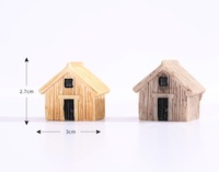 Ornement de micro-paysage, maison d'arbre style dessin animé, motif grain de bois, assemblage DIY, miniature en résine à décorer