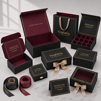 Boîte d'expédition en carton ondulé noir personnalisée avec logo pour les commandes et l'expédition des petites entreprises