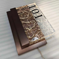 Hastane Kullanımı İçin LED Işıklı Otel Oda İşareti, Buz Desenli Kristal Dekorasyonlu Paslanmaz Çelik Elektrokaplama Reklam Panosu