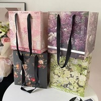 Tas kertas pembungkus bunga persegi indah ramah lingkungan Logo kustom